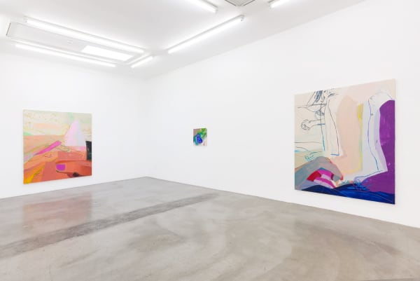 Installation view of Sarah Faux: Clench and Release at M+B, 2019
