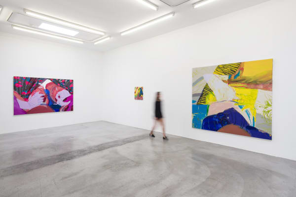 Installation view of Sarah Faux: Whatever I see I swallow at M+B, 2021