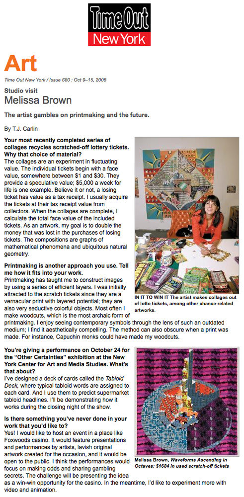 Melissa Brown: The artist gambles on printmaking and the future