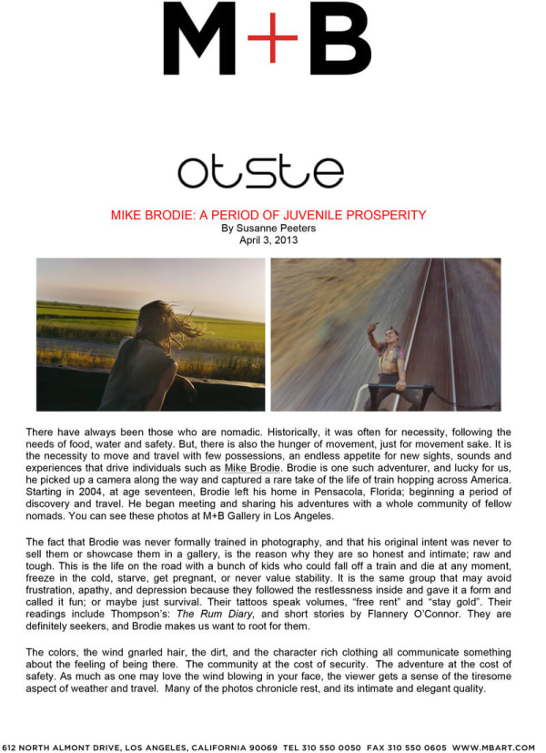 Mike Brodie: A Period of Juvenile Prosperity