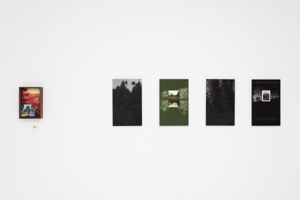 The South, 2016, Chen Dandizi, oil painting on wood, found objects, postcards, ink-jet prints, ink-jet prints 54.5*34*4 cm, wooden box 36*24*8 cm, courtesy of the artist and Hua International.