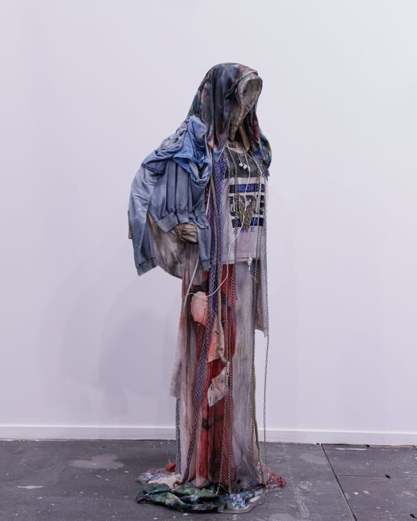 Isabella Fürnkäs, Unpredictable Liars Revolt, 2021, installation, various materials and fabrics, coated with epoxy, size variable. Courtesy of the artist and Hua International Booth designed by Krista Xueying Yu