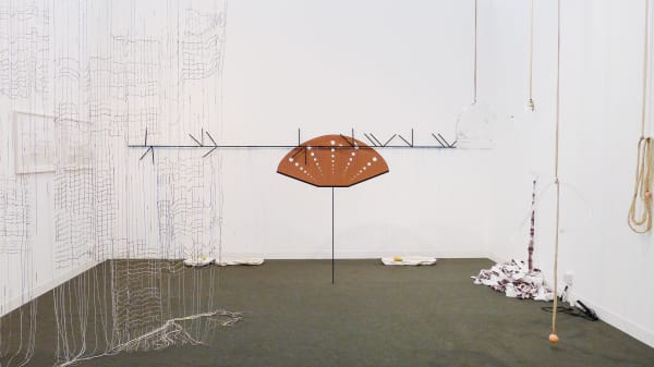 Installation view, 2021, Fanny Giquel, Frieze London, Booth Designed by Krista Xueying Yu.