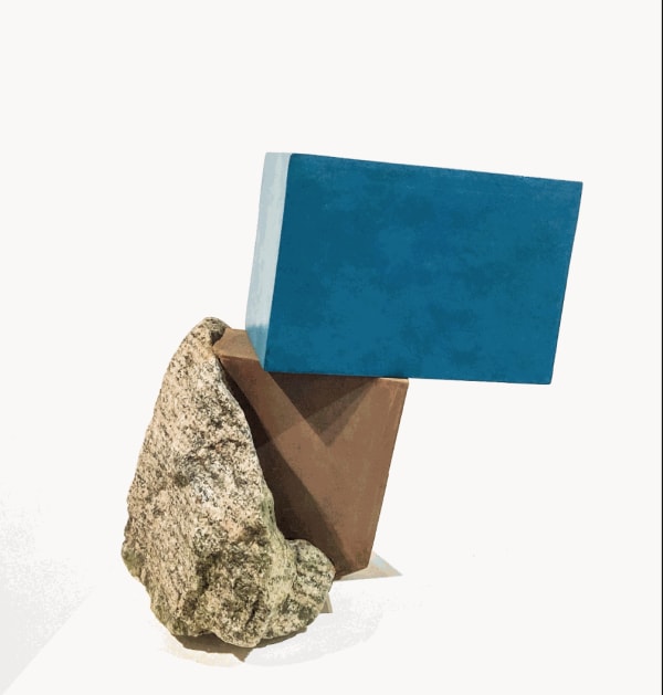 KURT STEGER Environmental Structure No.4 Wood, stone, rust patina, pigment 9 1/2 x 9 1/2 x 8 in. 2018