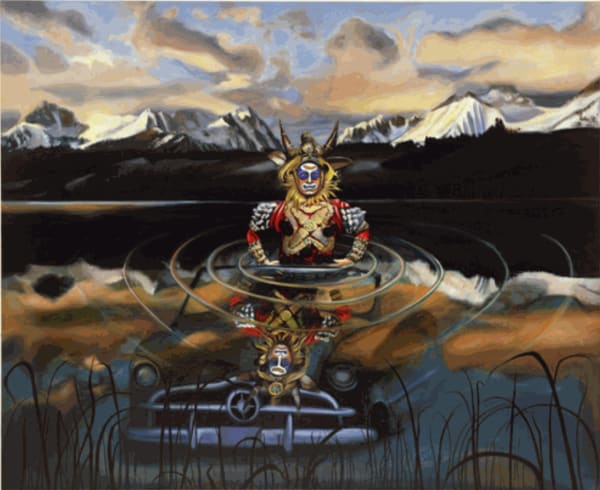 ROBERT MANGO Journey to Redfish Lake 46" x 56" inches oil on canvas 1994