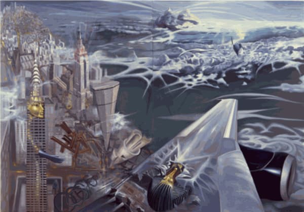 ROBERT MANGO Millenium 84" x 120" inches (2 panels) oil on canvas 1989