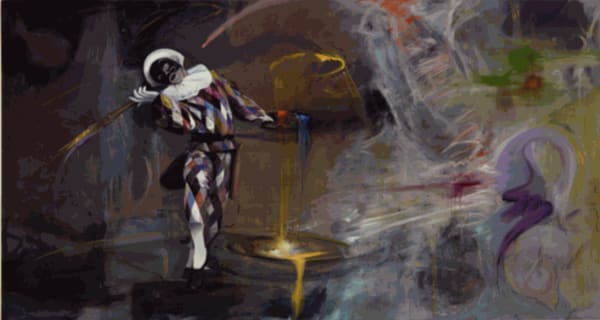 ROBERT MANGO Amiss in the Abyss 48" x 90" inches oil on canvas 1989