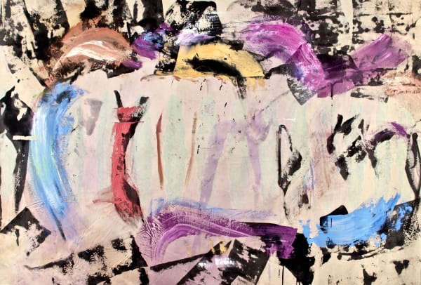 Voltaire in Love © Francine Tint 2020, acrylic on canvas, 71" x 103.5" inches