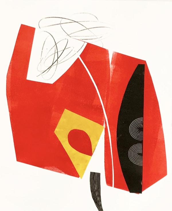 Susanna Ronner, Shape Shifter I, monotype on paper, 28" x 22" inches