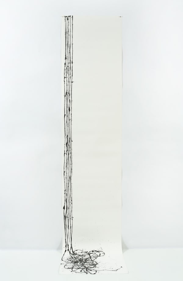 Lynne Tobin Line Drama 2018 ink on paper 110”H x 24”W | 179.5 cm x 61 cm