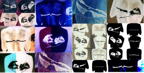 Backs © Kaethe Kauffman 2022 Limited Edition Print On Silk 30 X 65 Inches
