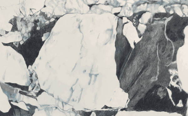 LAURA HEXNER Ice Floe colored pencil on paper 8 x 10 inches 2022