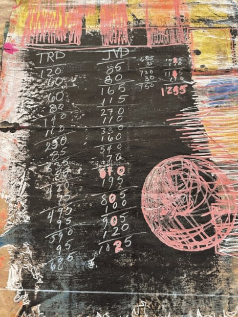 Joe Diggs discussing his painting Independence Day. (Photos by Oliver Egger)