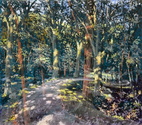 Martin Weinstein, Road Through Oaks, Evening Under Afternoon, 2019