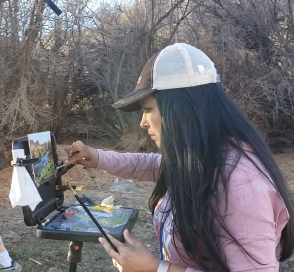 Plein Air Painting In The Courtyard