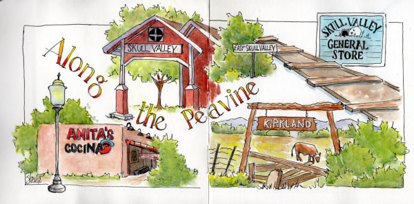 Watercolor Line and Wash for Sketchbooks: Planning a Two-Page Sketchbook Spread