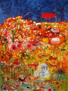 Vampire Garden Oil on Canvas 72 in x 54 in