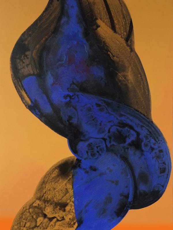 Twisted Figure (Blue Twist) Acrylic on canvas 48 x 36 inches