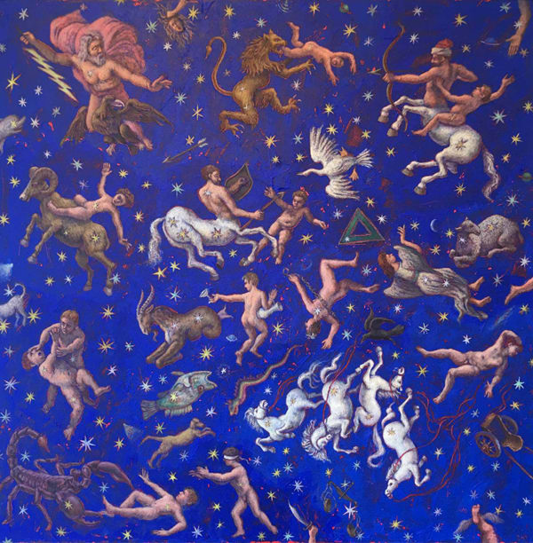 John Alexander Parks, Constellations, 2018, Oil on canvas, 127 x 127 x 3.8 cm