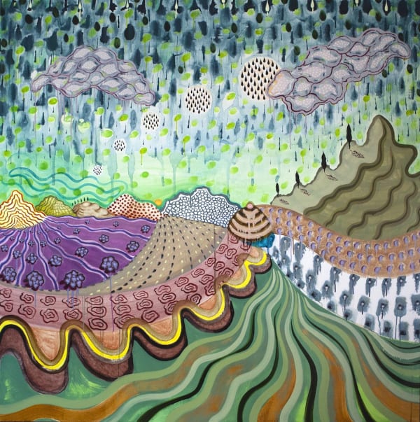 Distant Rain, 2023 acrylic on canvas, 60"x60"