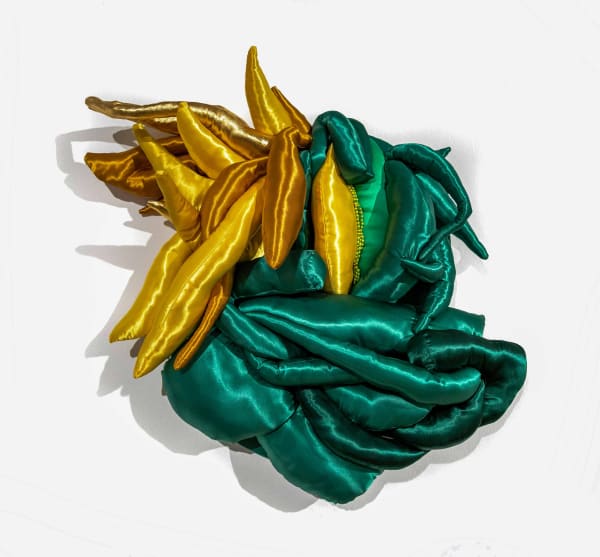 Motherhood Green (According to Lam), 2021, soft sculpture, 31 x 39 inches