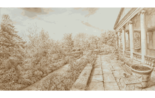 John Alexander Parks, Terrace, Kiftsgate, 2015