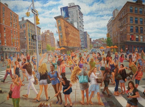 John Alexander Parks, GIrls, 14th St. (Homage to Isabel Bishop), 2013