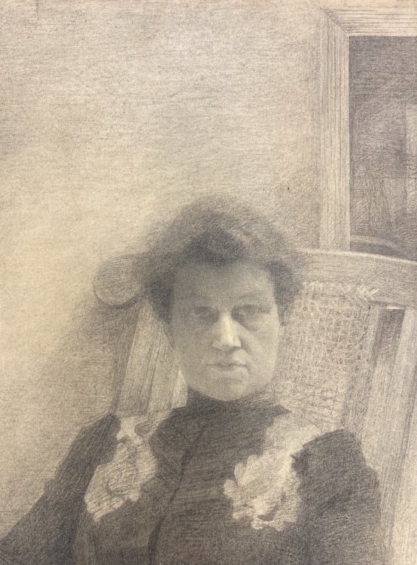 Cécile Cauterman (1882-1957) Self Portrait, circa 1900 Pencil on paper 19 1/2 by 14 5/8 inches (49.8 by 37.3 cm.) Sold to the Minneapolis Institute of Art