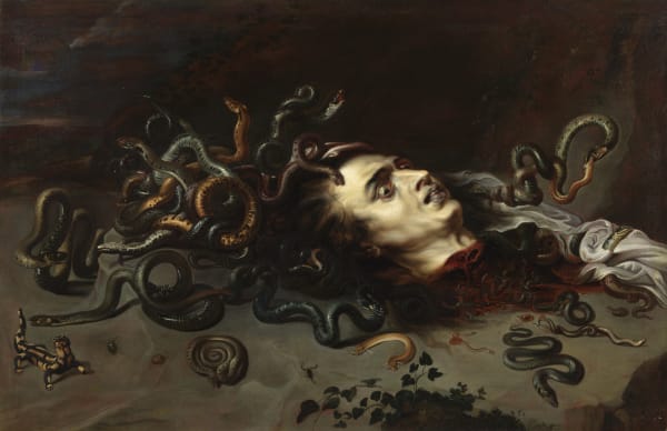 Studios of Peter Paul Rubens (1577–1640) & Frans Snyders (1579–1657) The Head of Medusa, circa 1617-18 Oil on canvas 29 1/4 by 44 7/8 inches (74.5 by 114 cm.)