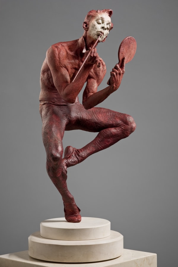 Richard MacDonald Showtime, Half life, Red, 2015 Bronze with red patina 39" x 16.5" x 16"