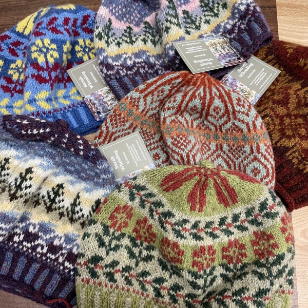 Keep cozy this winter with our wide range of knitted goods. With Shetland wool hats, Lambswool snoods and hand knitted socks! Perfect for keeping cozy on your winter walks