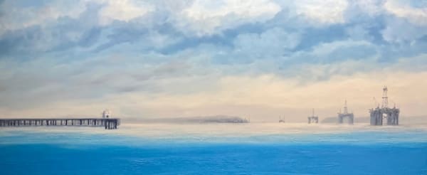 buy art artwork artist highland scotland scottish will aitken the mooring seascape painting oil on canvas at alchemist gallery dingwall Blue Firth