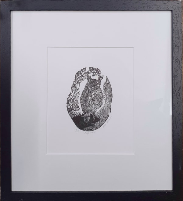 buy art print by fiona mackenzie exhibition feathered souls eagle owl wood engraving print scottish artist printmaker
