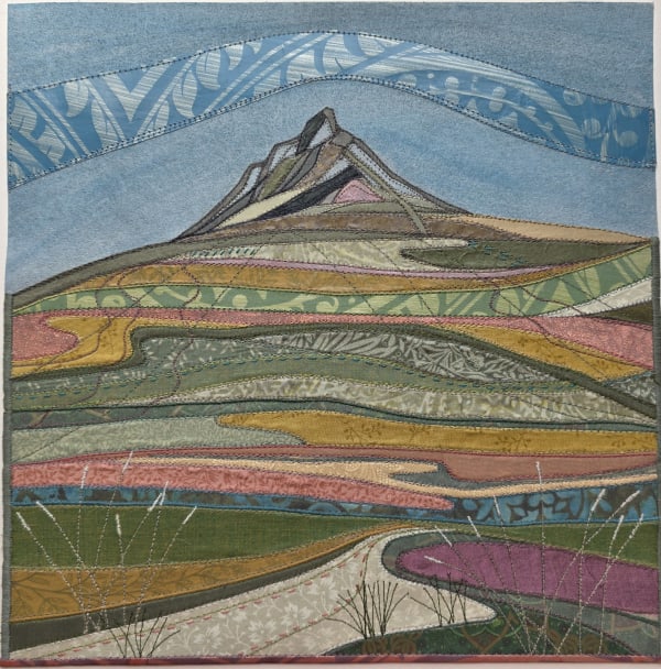 Alt textbuy art artwork highland scottish dingwall alchemist gallery debbie lee textile collage stitched original landscape the maiden