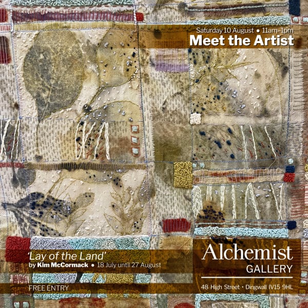 kim mccormack textile art exhibition lay of the land alchemist gallery dingwall meet the artist