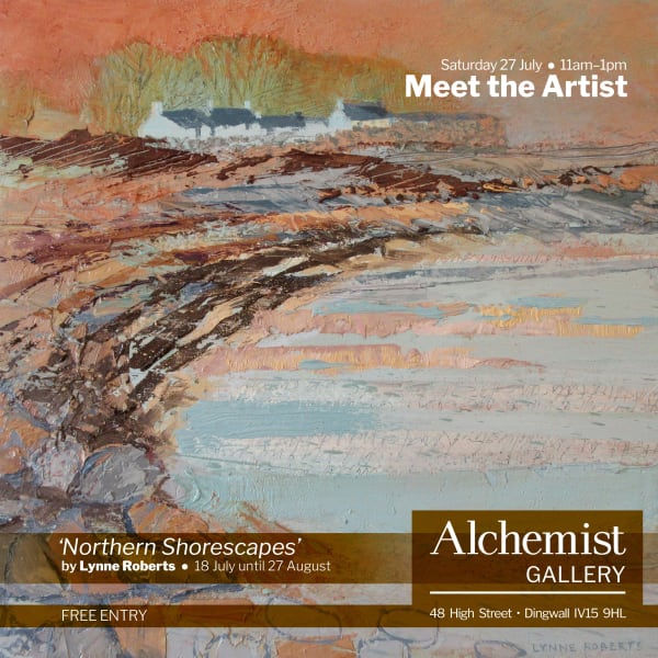lynne roberts art artwork lochcarron scotland exhibition northern shorescapes alchemist gallery dingwall meet the artist