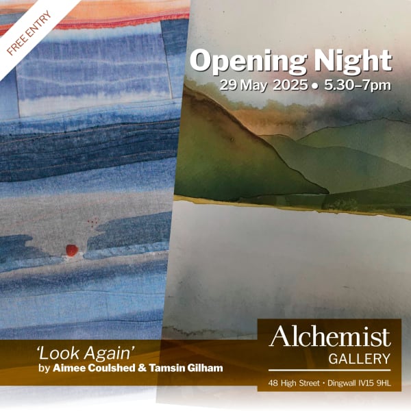 Exhibition opening night aimee coulshed and tamsin gilham local scottish highland artist at alchemist gallery