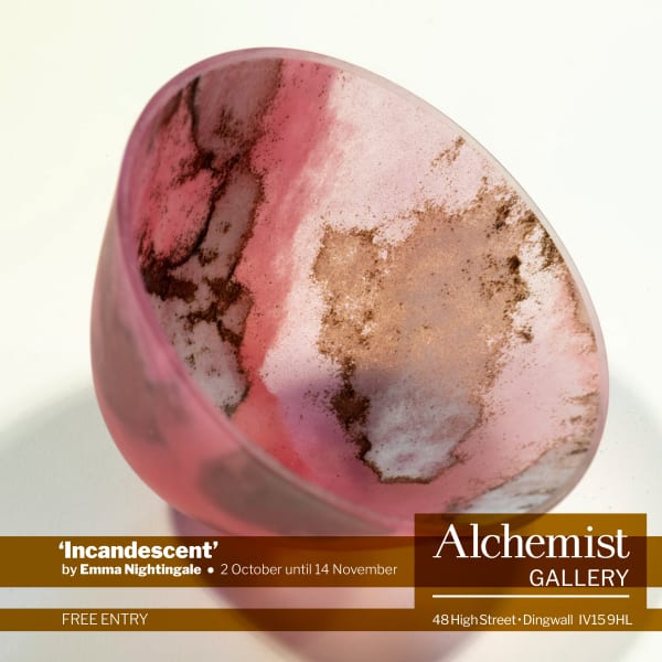 Incandescent art glass exhibition by Emma Nightingale Cromarty Glass Studio