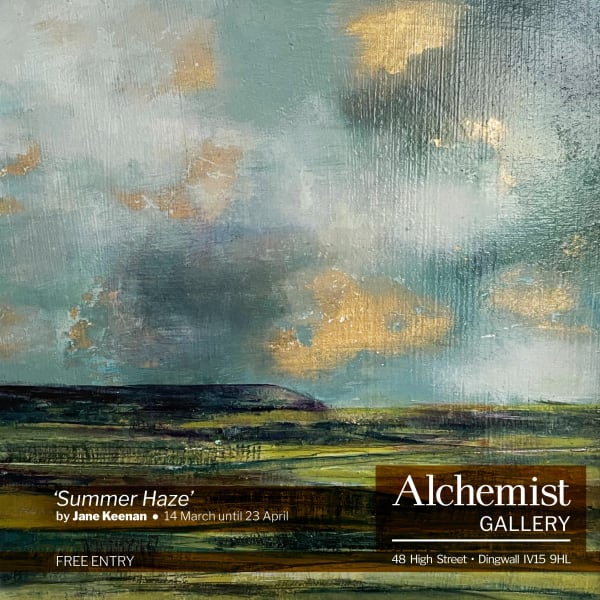 buy art artwork Jane Keenan Design Aberdeen Aberdeenshire Duncan of Jordanstone graphic fabric lampshades cushions original artwork Summer Haze exhibition Dingwall North Uist Hill