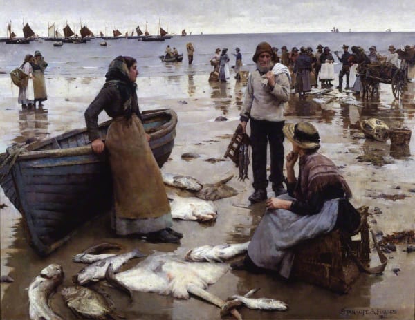 'A Fish Sale on a Cornish Beach' (1885) Oil. Photo credit: The Box (Plymouth City Council)