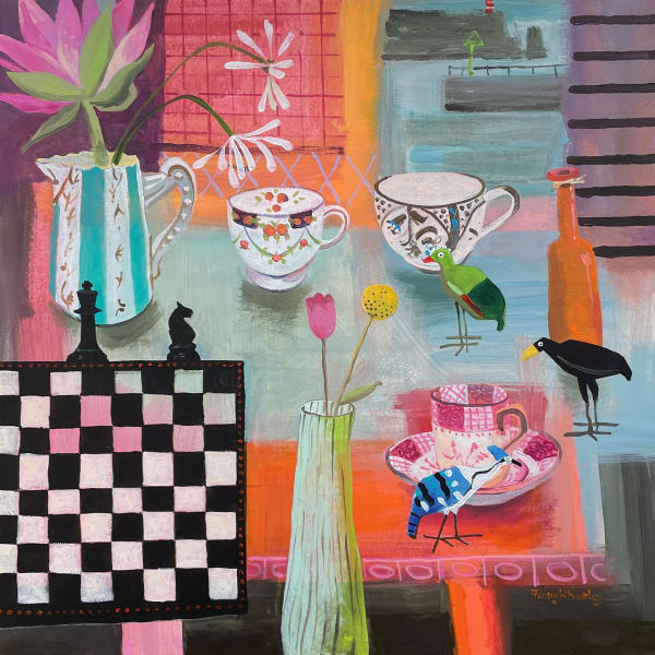 'Afternoon Games' (acrylic on canvas, 24”x24”)
