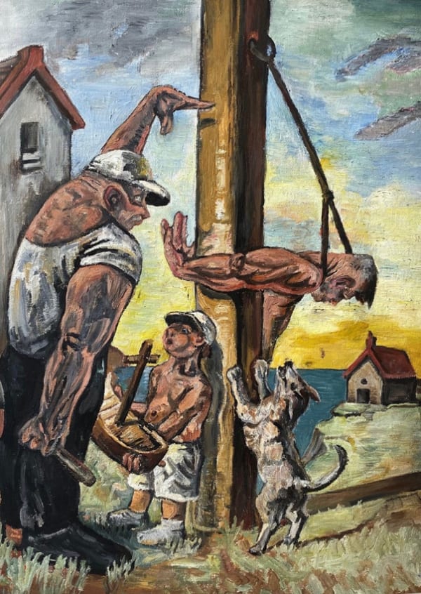 Copy of ’Blind Leading the Blind VIII' by Peter Howson (oil on paper, 1994)