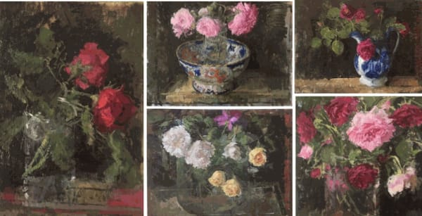 A collection of paintings of roses by Peter Kuhfeld