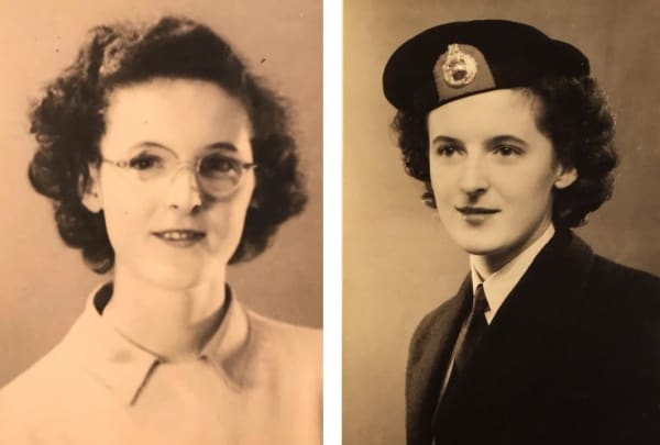 June Berry: Slade student (1942) and in uniform as a Wren (aged 19)