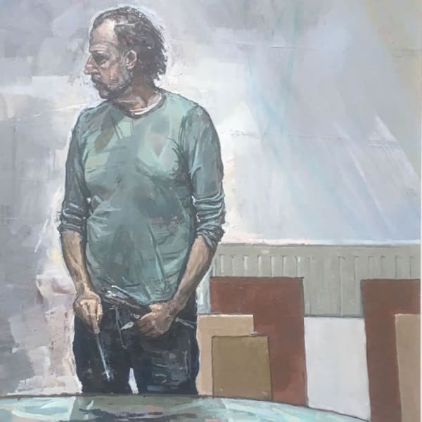 'At the Easel' (oil)