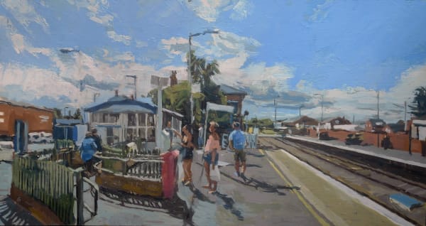Study for The Castle Station - summer I (towards Nottingham) oil on board