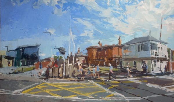 Study for Castle Station, summer II (towards Lincoln) oil on board
