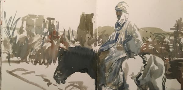 Arab on horseback, Egypt