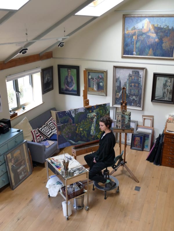 photo of Charlotte Sorapure in her studio