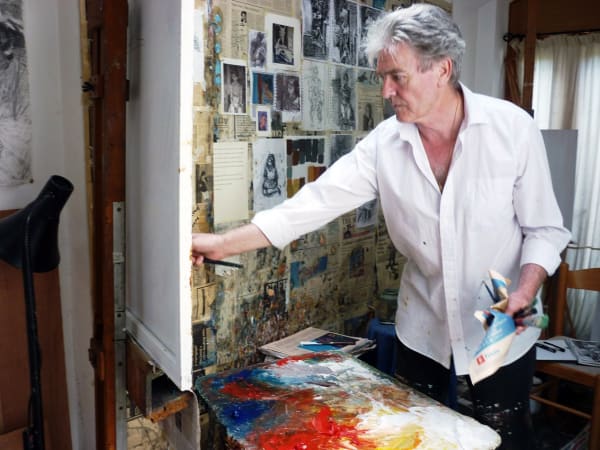 Peter working in his studio